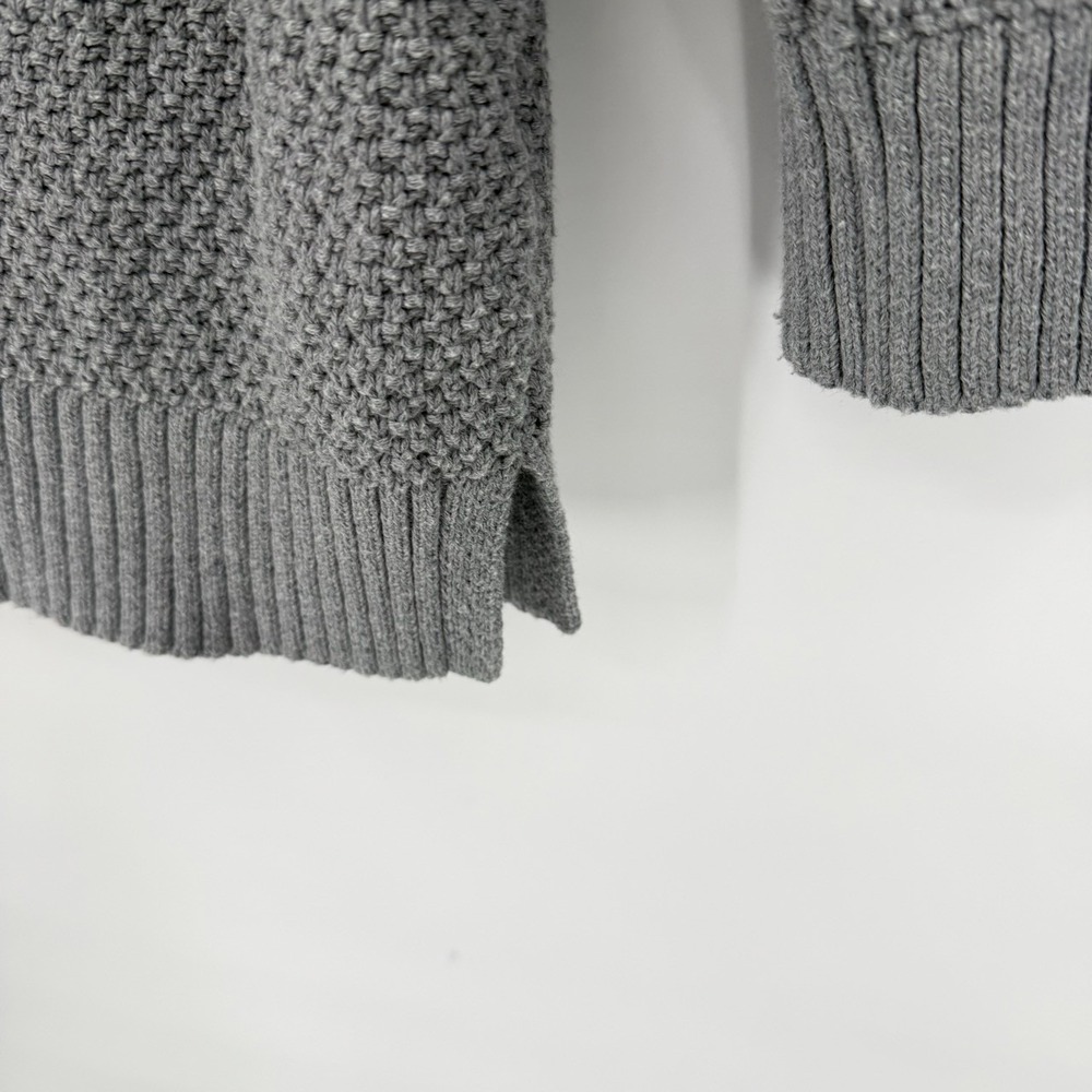 Old Navy Womens Size Large Crew Neck Fisherman Sweater Long Sleeve Knit Gray - Picture 5 of 8